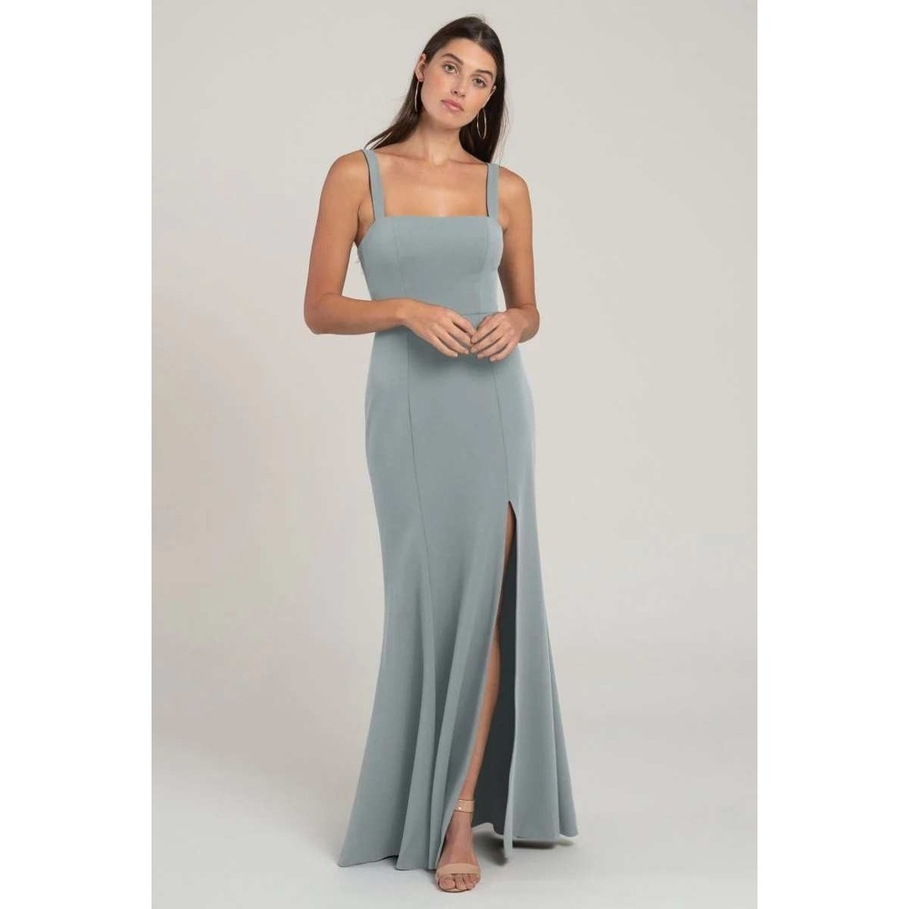 Jenny Yoo Jenner Maxi Dress Sz 12 Sage Green Cowl Neck Formal Bridesmaid Gown
